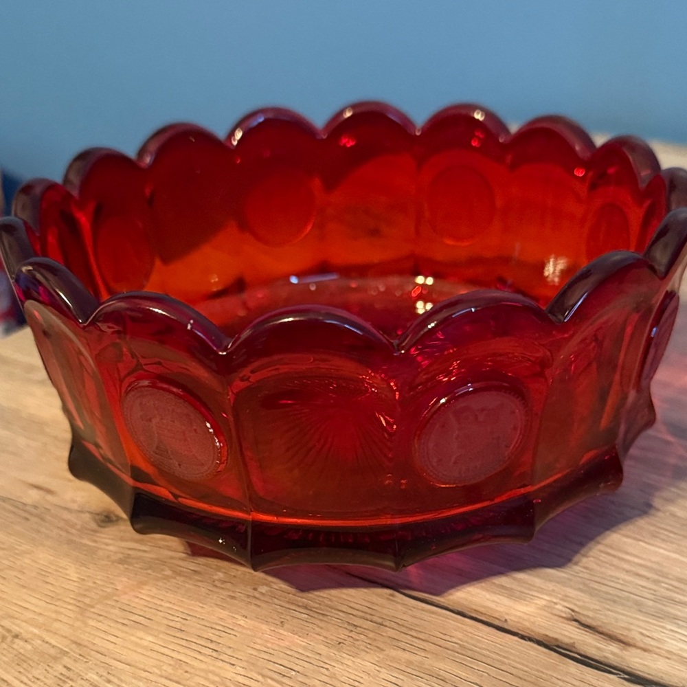 Fenton Ruby Red oval Glass Bowl